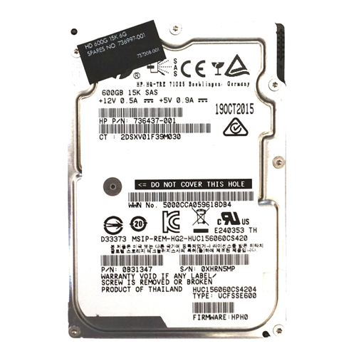 HP 737208-001 | 600GB 15000RPM SAS 6Gb/s 128MB Cache SFF 2.5-inch Hard Drive Refurbished - Hewlett-Packard (ou HP en abrégé) refurbished available on Gotodirect