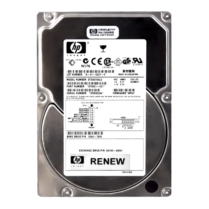 HP A6740-69001 | 36.4GB 10000RPM Ultra160 SCSI Hot Swappable LVD 80-Pin 3.5-Inch Hard Drive Refurbished - Hewlett-Packard (ou HP en abrégé) refurbished available on Gotodirect
