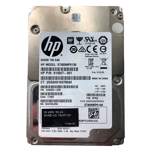 HP 913507-001 | 600GB 15000RPM SAS 12Gb/s 256MB Cache 2.5-Inch Hard Drive Refurbished - Hewlett-Packard (ou HP en abrégé) refurbished available on Gotodirect