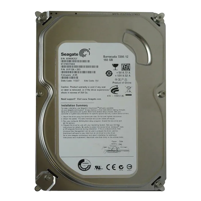 Seagate 9YP13A-303 | BarraCuda 7200.12 160GB 3.5-inch 6GB/s SATA NCQ 7200RPM 8MB Cache Desktop Hard Drive Refurbished - Seagate refurbished available on Gotodirect