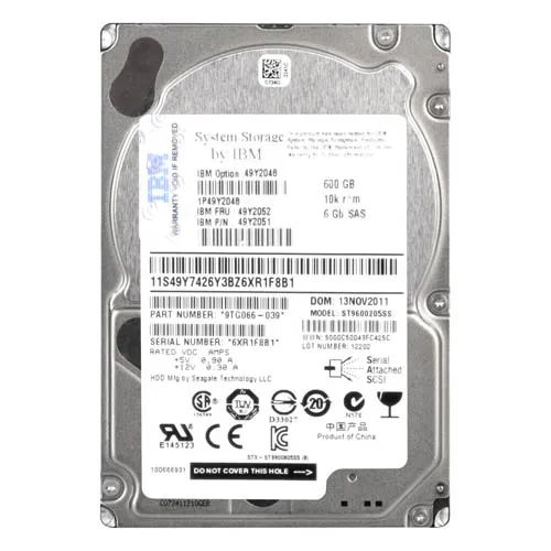 IBM 49Y2052 | 600GB 10000RPM SAS 6Gb/s Hot Swappable 2.5-Inch Hard Drive Refurbished -  refurbished available on Gotodirect
