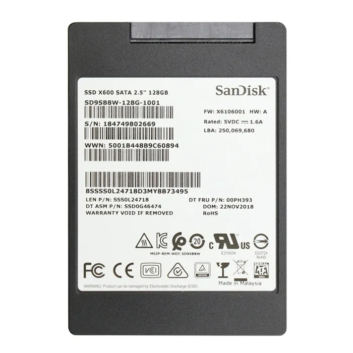 Lenovo SSD0G46474 | 128GB SATA 6GB/s 2.5-Inch Internal Solid State Drive Refurbished - Lenovo refurbished available on Gotodirect
