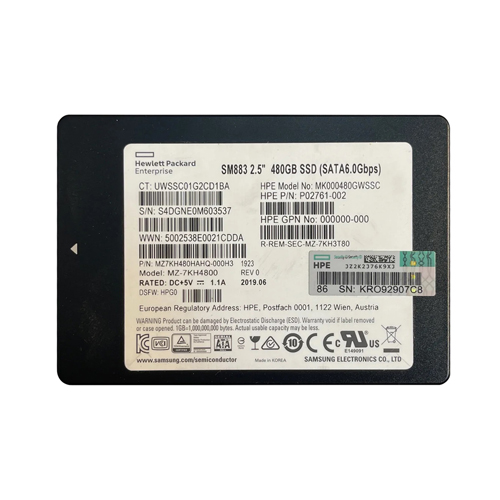 HP P02761-002 | 480GB SATA 6Gb/s Hot-Pluggable Mixed Use 2.5-Inch Enterprise Solid State Drive for ProLiant Server and Storage Array Refurbished - Hewlett-Packard (ou HP en abrégé) refurbished available on Gotodirect