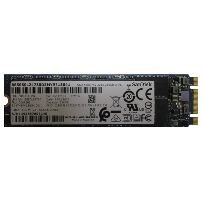 Lenovo 00UP662 | 256GB MLC SATA 6GB/s Opal 2.0 M.2 2280 Internal Solid State Drive Refurbished - Lenovo refurbished available on Gotodirect