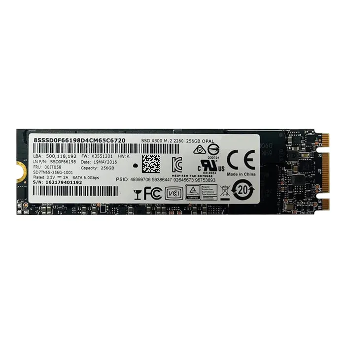 Lenovo 00JT058 | 256GB Triple-Level Cell SATA 6Gb/s M.2 2280 Solid State Drive Refurbished - Lenovo refurbished available on Gotodirect