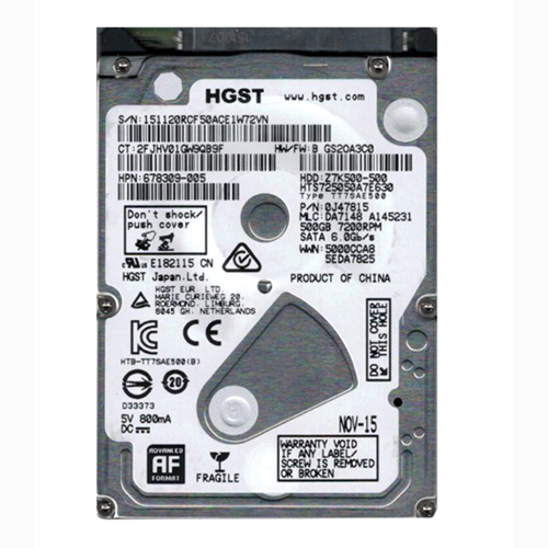 HP 678309-005 | 500GB 7200RPM SATA 6Gb/s 32MB Cache 2.5-inch Hard Drive Refurbished - Hewlett-Packard (ou HP en abrégé) refurbished available on Gotodirect