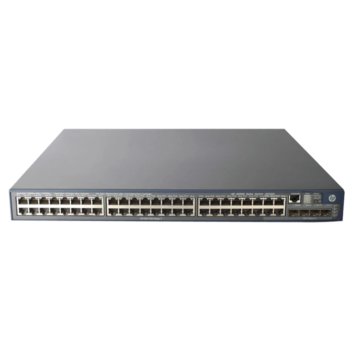 HP JD376A | 5500 EI Series 5500-48G-PoE 48 x RJ-45 Ports 10/100/1000Base-T + 4 x SFP (mini-GBIC) Layer 3 Managed 1U Rack-mountable Gigabit Ethernet Network Switch Refurbished - Hewlett-Packard (ou HP en abrégé) refurbished available on Gotodirect