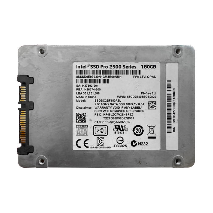 Intel SSDSC2BF180A5L | Pro 2500 180GB Multi-Level Cell SATA 6Gb/s 2.5-Inch Solid State Drive Refurbished - Intel refurbished available on Gotodirect