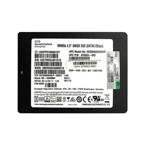 Buy HP 870053-003 | 800GB SATA 6Gb/s Write Intensive 2.5-inch Solid State Drive Refurbished - $343.33 HP 870053-003 | 800GB SATA 6Gb/s Write Intensive 2.5-inch Solid State Drive Refurbished - Hewlett-Packard (ou HP en abrégé) refurbished available on Gotodirect