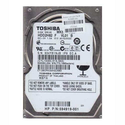 HP 594919-001 | 500GB 5400RPM SATA 3Gb/s 8MB Cache 2.5-inch Hard Drive Refurbished - Hewlett-Packard (ou HP en abrégé) refurbished available on Gotodirect