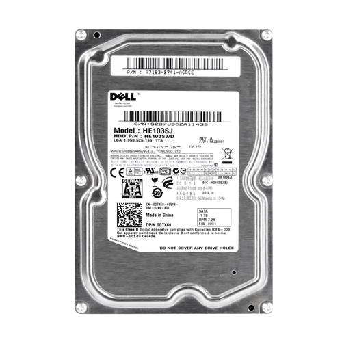 Dell 0G7X69 | 1TB 7200RPM SATA 3Gb/s Hot-Pluggable 32MB Cache 3.5-Inch Hard Drive for PowerEdge & PowerVault Servers Refurbished - Dell refurbished available on Gotodirect