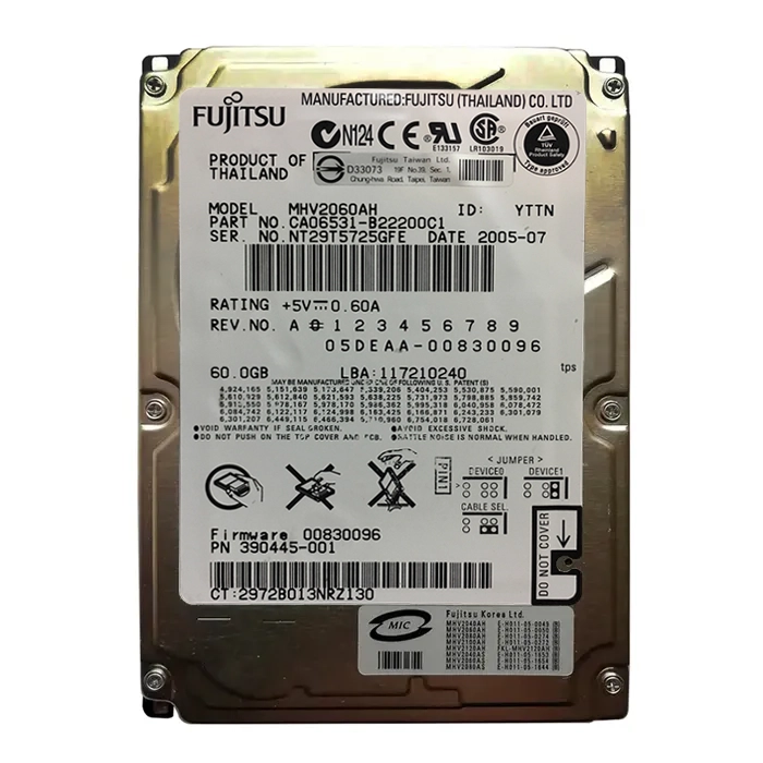 HP 390445-001 | 60GB 5400RPM IDE Ultra ATA/100 (ATA-6) 2.5-inch Hard Drive Refurbished - Hewlett-Packard (ou HP en abrégé) refurbished available on Gotodirect