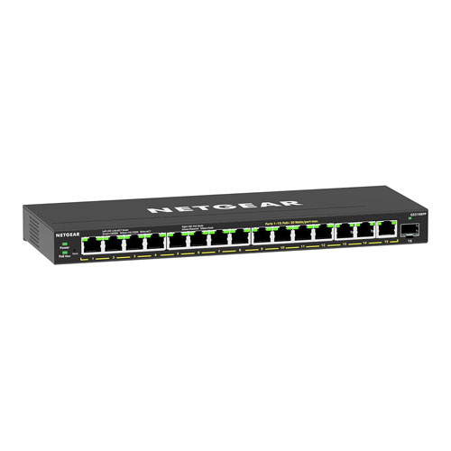 Netgear GS316EPP-100NAS | 15 x Ports PoE+ 10/100/1000Base-T + 1 x SFP Port Layer 3 Managed Desktop Gigabit Ethernet Network Switch Refurbished - Netgear refurbished available on Gotodirect