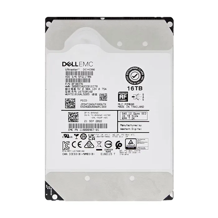 Dell 0HNHWC | 16TB 7200RPM 12Gb/s SAS 3.5-inch Hard Drive Refurbished - Dell refurbished available on Gotodirect
