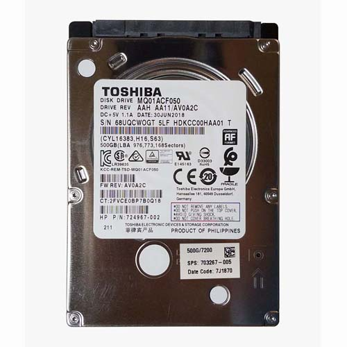 HP 703267-005 | 500GB 7200RPM SATA 6Gb/s 32MB Cache 2.5-inch Hard Drive Refurbished - Hewlett-Packard (ou HP en abrégé) refurbished available on Gotodirect