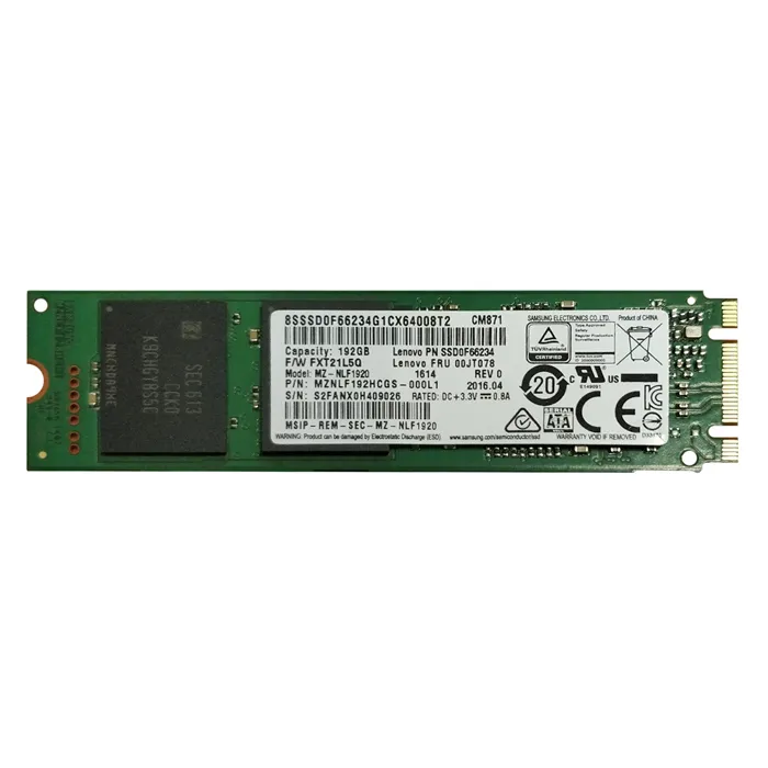Lenovo 00JT078 | 192GB Triple-Level Cell SATA 6Gb/s M.2 2280 Solid State Drive Refurbished - Lenovo refurbished available on Gotodirect