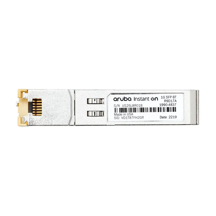 Buy HP R9D17A | Aruba 1Gb/s 1000Base-T Copper-Mode 100m RJ-45 Connector SFP Transceiver Module Refurbished - $88.40 HP R9D17A | Aruba 1Gb/s 1000Base-T Copper-Mode 100m RJ-45 Connector SFP Transceiver Module Refurbished - Hewlett-Packard (ou HP en abrégé) refurbished available on Gotodirect