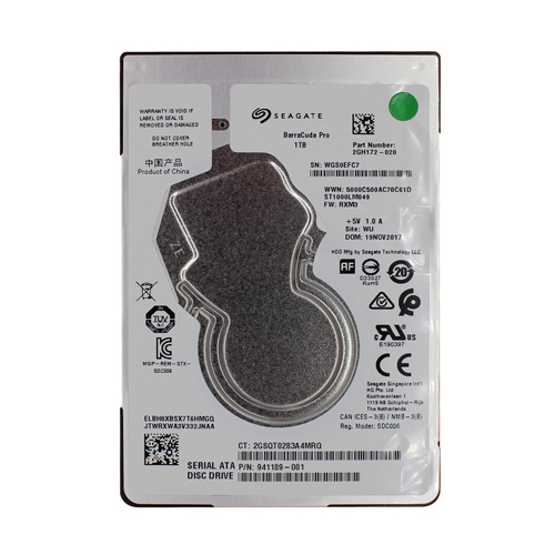 HP 941189-001 | 1TB 7200RPM SATA 6Gb/s 128MB Cache 2.5-Inch Hard Drive Refurbished - Hewlett-Packard (ou HP en abrégé) refurbished available on Gotodirect
