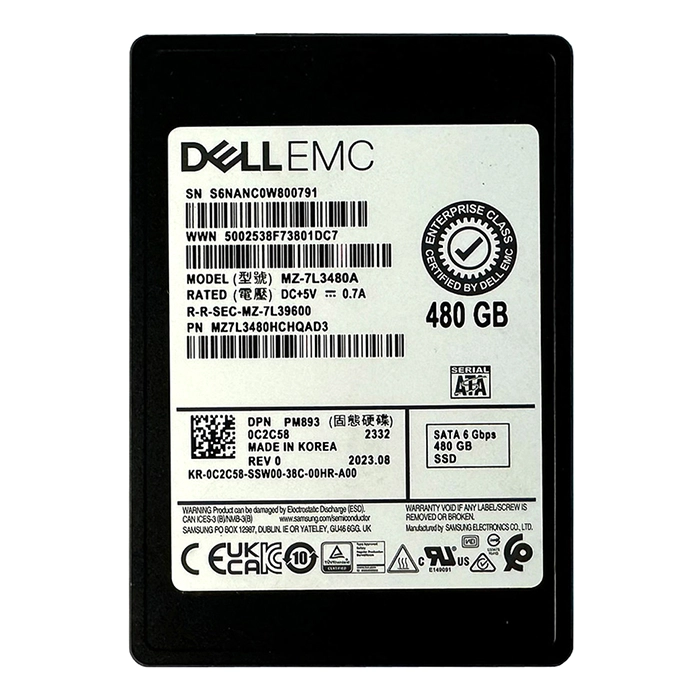 Samsung MZ7L3480HCHQAD3 | Enterprise PM893 Series 480GB Triple-Level Cell  SATA 6GB/s V-NAND 7mm 2.5-inch Solid State Drive Refurbished - Samsung refurbished available on Gotodirect