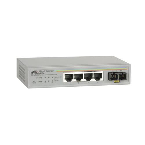 Allied Telesis AT-FS705EFC/SC-40 | 4 x Ports 10/100Base-TX + 1 x Port 100Base-FX Layer 2 Unmanaged Fast Ethernet Network Switch Refurbished -  refurbished available on Gotodirect