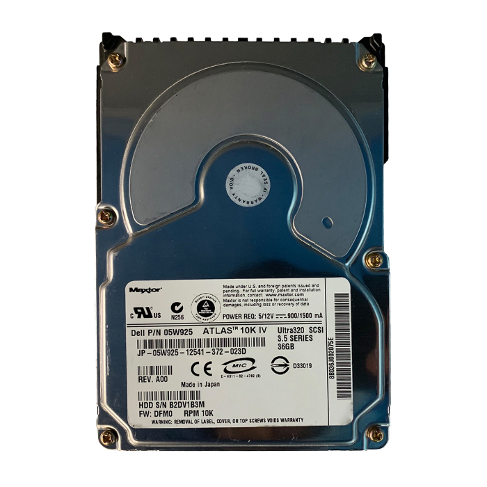 Dell 5W925 | 36GB 10000RPM Ultra320 SCSI Hot-Swappable 80-Pin 3.5-Inch Hard Drive for PowerEdge Servers Refurbished - Dell refurbished available on Gotodirect