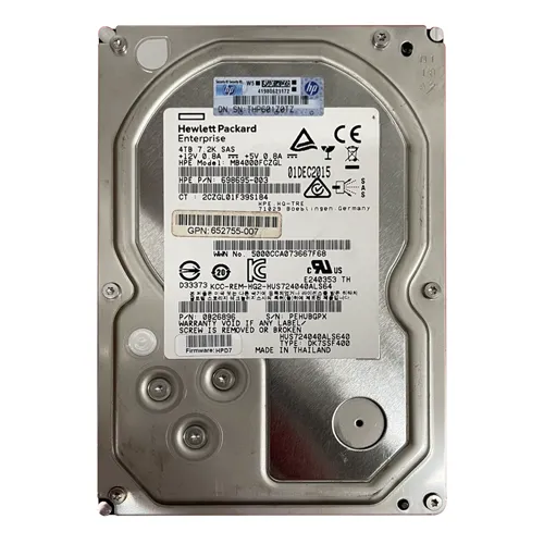 HP 652755-007 | 4TB 7200RPM SAS 6Gb/s Hot-Pluggable Dual Port LFF 3.5-inch Midline Hard Drive for Gen8/9 ProLiant Server Refurbished - Hewlett-Packard (ou HP en abrégé) refurbished available on Gotodirect
