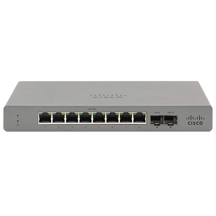 Cisco GS110-8P-HW-US | Meraki Go 8 x Ports PoE 10/100/1000Base-T 2 x 1G SFP Ports Managed Layer 2 1U Rack-mountable Gigabit Ethernet Network Switch Refurbished - Cisco Systems Inc. refurbished available on Gotodirect