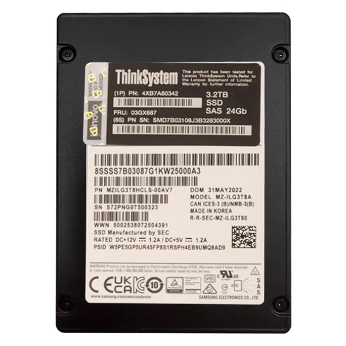 Lenovo 03GX687 | 3.2TB SAS 24Gb/s Mixed Use HS SED 2.5-inch Solid State Drive for ThinkSystem Refurbished - Lenovo refurbished available on Gotodirect