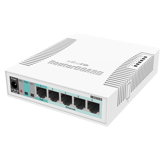 Mikrotik RB260GS | 5-Ports Gigabit Ethernet Smart Switch Refurbished - MikroTik refurbished available on Gotodirect