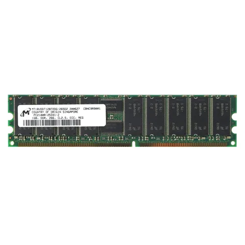 Micron MT18VDDT12872DG-265 | 1GB DDR-266MHz PC-2100 ECC Registered RDIMM CL2.5 2Rx8 2.5V 184-Pin Memory Module Refurbished -  refurbished available on Gotodirect