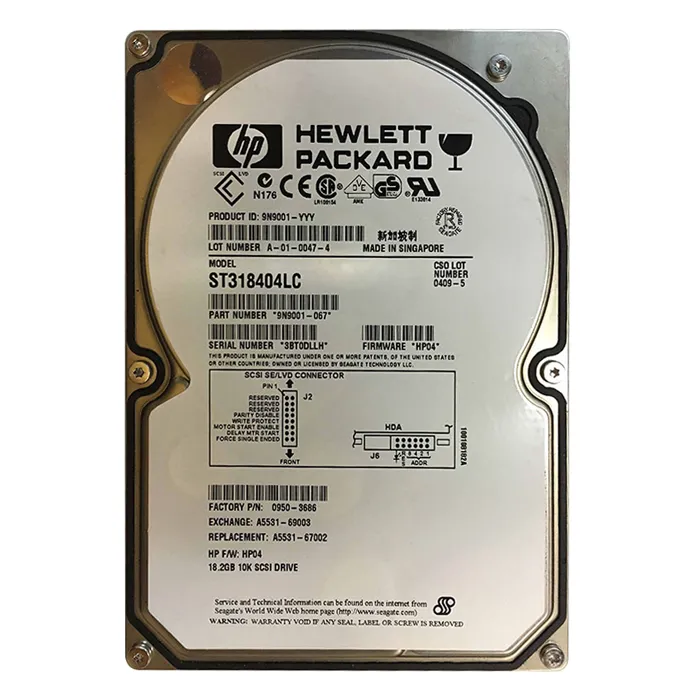 HP A5531-69003 | 18.2GB 10000RPM Wide Ultra2 SCSI Hot Swappable LVD 80-Pin 3.5-Inch Hard Drive Refurbished - Hewlett-Packard (ou HP en abrégé) refurbished available on Gotodirect