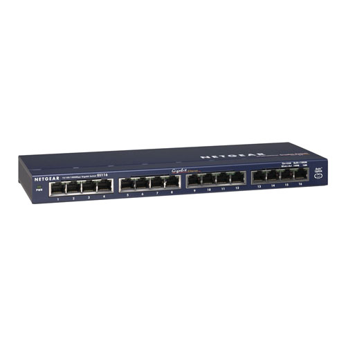 Netgear GS116NA | Prosafe GS116 16 x RJ-45 Ports 10/100/1000Base-T Layer 2 Unmanaged Gigabit Ethernet Network Switch Refurbished - Netgear refurbished available on Gotodirect