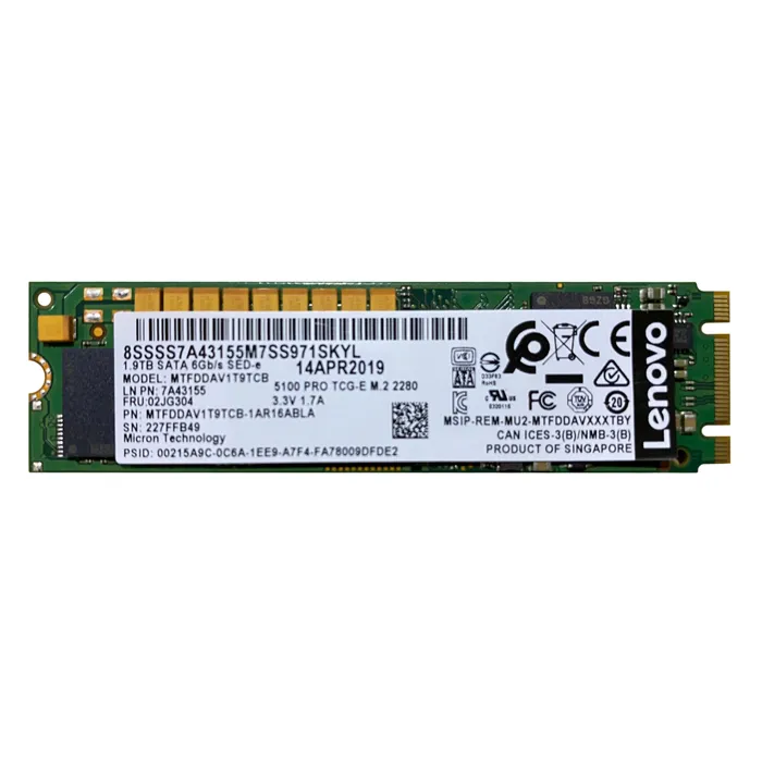 Lenovo 02JG304 | 1.92TB SATA 6GB/s SED M.2 Internal Solid State Drive Refurbished - Lenovo refurbished available on Gotodirect