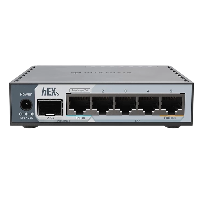 Buy Mikrotik E60IUGS | hEX S 2.5Gbps SFP+ 5x Gigabit LAN Ports USB 3.0 PoE Wired Router Refurbished - $253.24 Mikrotik E60IUGS | hEX S 2.5Gbps SFP+ 5x Gigabit LAN Ports USB 3.0 PoE Wired Router Refurbished - MikroTik refurbished available on Gotodirect