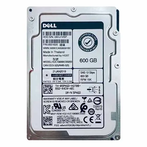 Dell 05PNGD | 600GB 15000RPM SAS 12Gb/s Hot-Pluggable (512n) 2.5-Inch Hard Drive for PowerEdge Servers Refurbished - Dell refurbished available on Gotodirect