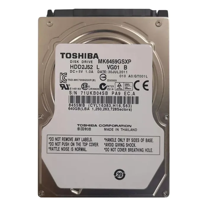 Buy Toshiba HDD2J52 | 640GB 5400RPM SATA 3Gb/s 8MB Cache 2.5-Inch Hard Drive Refurbished - $280.00 Toshiba HDD2J52 | 640GB 5400RPM SATA 3Gb/s 8MB Cache 2.5-Inch Hard Drive Refurbished - Toshiba refurbished available on Gotodirect