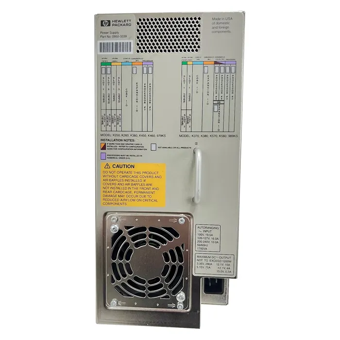 HP 0950-3339 | 1200-Watts Power Supply for K-Class Systems Refurbished - Hewlett-Packard (ou HP en abrégé) refurbished available on Gotodirect