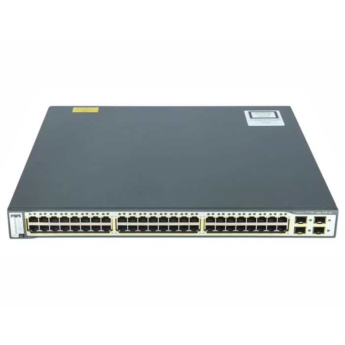 Cisco WS-C3750G-48PS-S-RF | Catalyst 3750 Series 3750G-48PS 48 x RJ-45 Ports PoE 10/100/1000Base-T + 4 x SFP Ports Layer 3 Managed 1U Rack-mountable Gigabit Ethernet Stackable Network Switch Refurbished - Cisco Systems Inc. refurbished available on Gotodirect