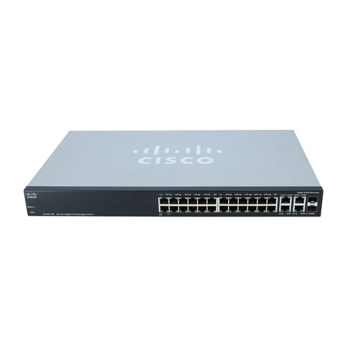 Cisco SRW2024P-K9-NA-RF | Small Business 300 Series SG300-28P 26 x Ports PoE 10/100/1000Base-T + 2 x Combo SFP mini-GBIC Ports Layer 3 Stackable Managed 1U Rack-Mountable Gigabit Ethernet Network Switch Refurbished - Cisco Systems Inc. refurbished available on Gotodirect