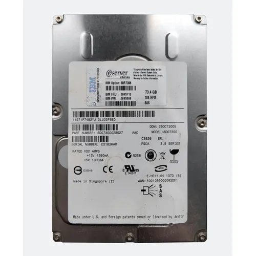 IBM 26K5712 | 73GB 10000RPM SAS 3Gb/s Hot Swappable 3.5-Inch Hard Drive Refurbished -  refurbished available on Gotodirect