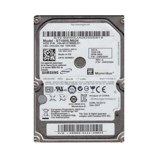 Dell GM6N1 | 1TB 5400RPM SATA 3Gb/s 8MB Cache 2.5-Inch Hard Drive Refurbished - Dell refurbished available on Gotodirect