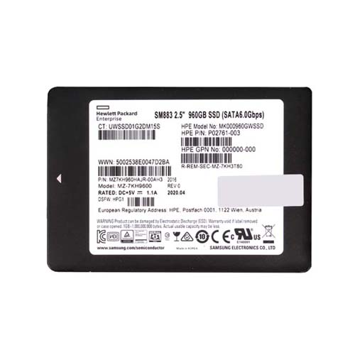HP P02761-003 | 960GB SATA 6Gb/s Hot-Pluggable Mixed Use 2.5-Inch Enterprise Solid State Drive for ProLiant Server and Storage Array Refurbished - Hewlett-Packard (ou HP en abrégé) refurbished available on Gotodirect