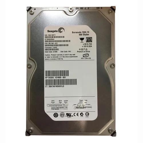 HP 431658-001 | 500GB 7200RPM SATA 3Gb/s NCQ 16MB Cache 3.5-inch Hard Drive Refurbished - Hewlett-Packard (ou HP en abrégé) refurbished available on Gotodirect