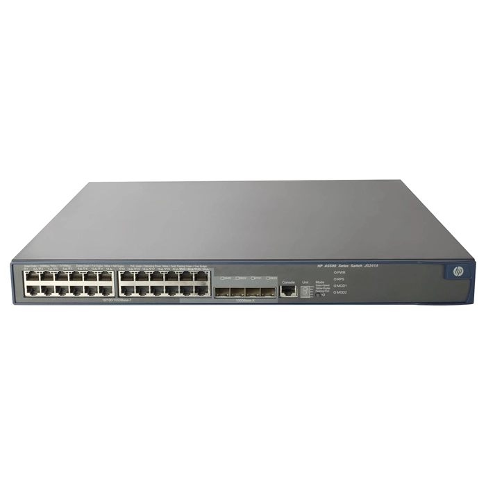 HP JG241-61101 | 5500 EI Series 5500-24G-PoE+ EI 24 x 10/100/1000Base-T RJ-45 PoE+ and 4 x Shared SFP (mini-GBIC) Ports and 2 x Expansion Module Slots Layer 4 Managed Stackable Gigabit Ethernet Network Switch Refurbished - Hewlett-Packard (ou HP en abrégé) refurbished available on Gotodirect