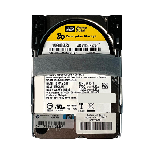 HP 601774-001 | 300GB 10000RPM SATA 6Gb/s 32MB Cache SFF 2.5-inch Hard Drive Refurbished - Hewlett-Packard (ou HP en abrégé) refurbished available on Gotodirect
