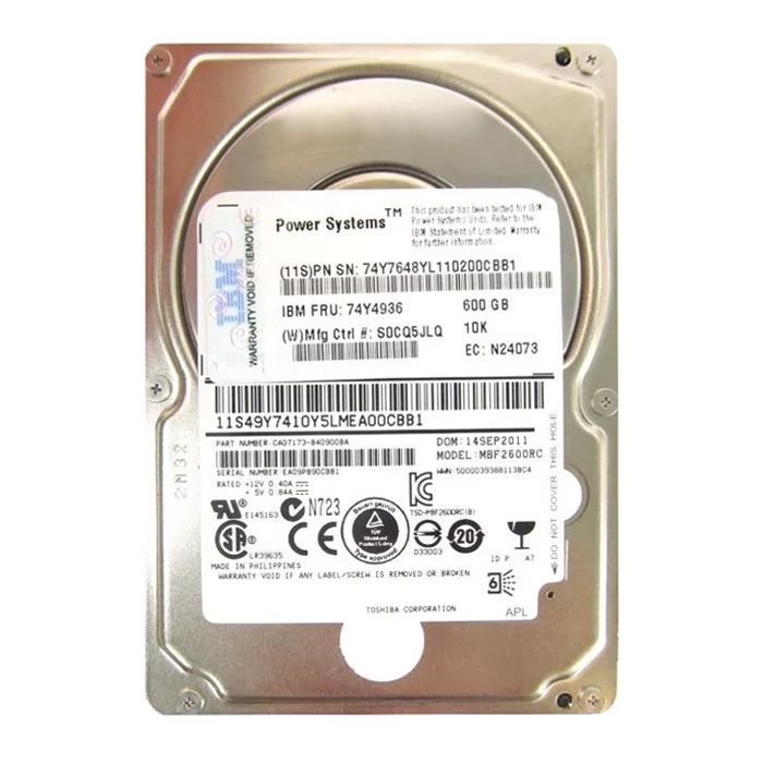 IBM 74Y4936 | 600GB 10000RPM SAS 6Gb/s 2.5-Inch Hard Drive for pSeries Power7 Server Refurbished -  refurbished available on Gotodirect