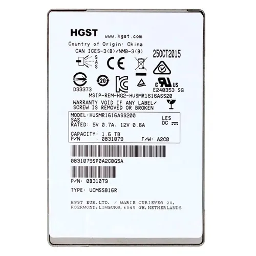 HGST 0B31079 | Ultrastar SSD1600MR Series 1.6TB Multi-Level Cell SAS 12Gb/s Read Intensive (Crypto Sanitize) 2.5-inch Solid State Drive Refurbished - HGST (a subsidiary of Western Digital) refurbished available on Gotodirect