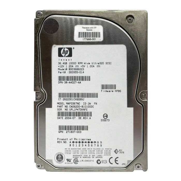 HP 176493-007 | 36.4GB 10000RPM Ultra-160 SCSI 68-Pin 3.5-Inch Hard Drive for ProLiant DL380 G1 Server Refurbished - Hewlett-Packard (ou HP en abrégé) refurbished available on Gotodirect