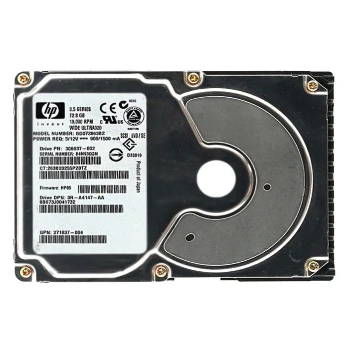 Buy HP BD072863B2 | 72.8GB 10000RPM Ultra320 SCSI Hot Swappable LVD 80-Pin 3.5-Inch Hard Drive Refurbished - $106.30 HP BD072863B2 | 72.8GB 10000RPM Ultra320 SCSI Hot Swappable LVD 80-Pin 3.5-Inch Hard Drive Refurbished - Hewlett-Packard (ou HP en abrégé) refurbished available on Gotodirect