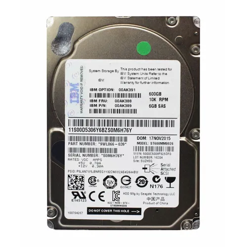 IBM 00AK391 | 600GB 10000RPM SAS 6Gb/s Hot-Swappable 2.5-Inch Hard Drive Refurbished -  refurbished available on Gotodirect